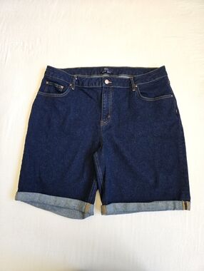 Boden Jean Shorts  Bermuda Length Blue Wash Cuffed US 16/18